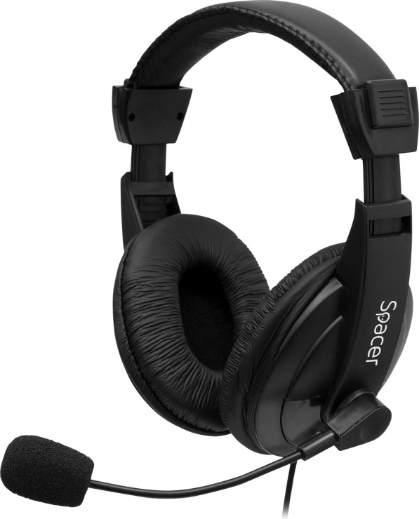 Imagine Casti externe cu microfon Negru, Spacer SPK-222-b